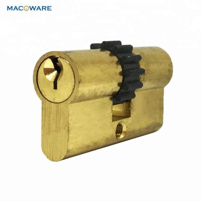 Economic Satin Brass Europrofile Gear Cam Mortise Solid Brass Lock Cylinder